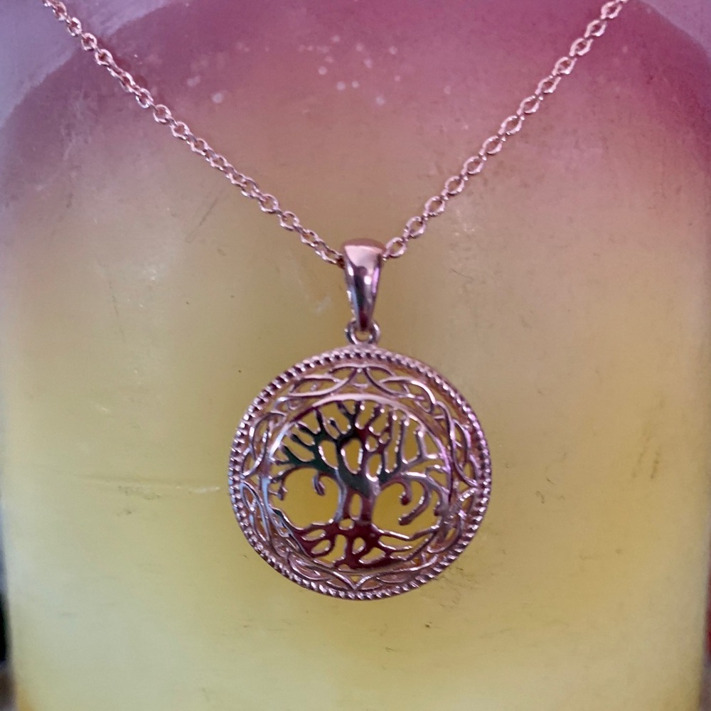 Tree Pendant Necklace (20 in) in 14K Rose Gold